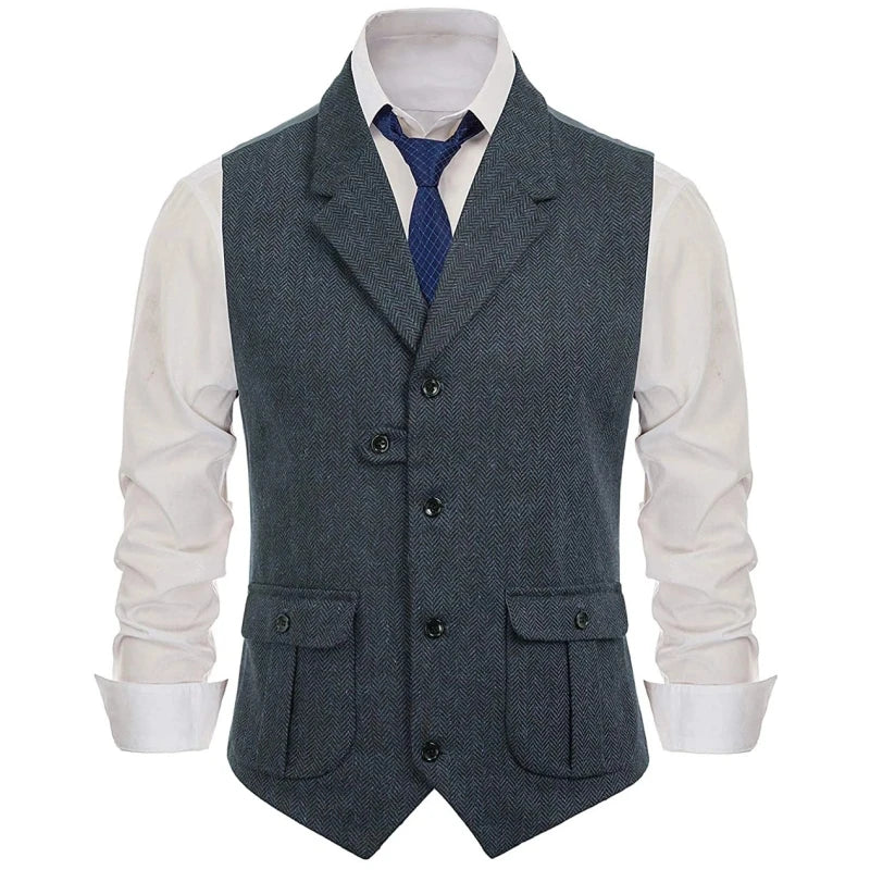 Men Vest Green Suede Velvet With Collar Single Breasted Waistcoat For Wedding Banquet Party Business Work Casual Daily Men Vest