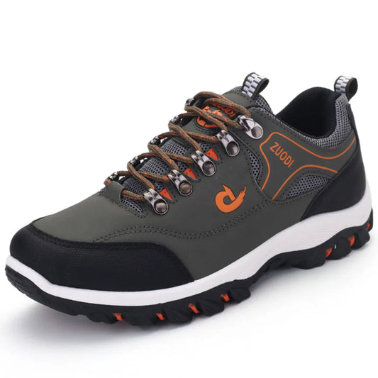 Autumn And Winter Models, Men's Waterproof Hiking Shoes, Outdoor PU Leather Sports Shoes, Wear-Resistant,  Walking, Tactical