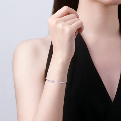 0.5CT Moissanite Bangle Bracelet 18K Gold Plated 925 Sterling Silver Classic Bangle Bezel Set Diamond Bracelet for Women Gifts