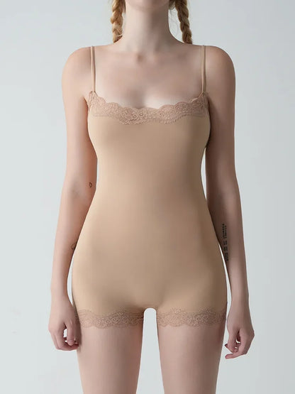 Lace Bodysuit for Women -Adjustable Straps Slim Fit Backless Jumpsuit, Breathable Lifting Seamless Underwear Sexy Lingerie