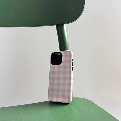 CaseLumi Matte Bumper for Magsafe Case for IPhone 17 16 15 Plus Pro Max Shockproof Hard PC Pink Burgundy Vertical Stripes Cover
