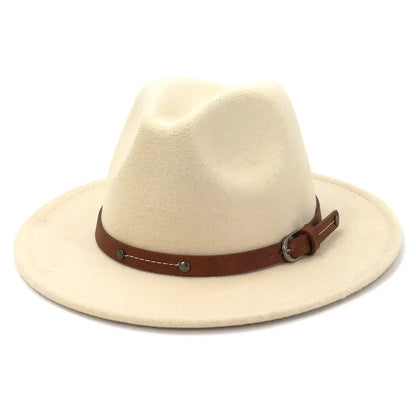 Fedoras Winter Hat For Women 59-61CM Men Panama Felted Jazz Hats New Trilby Church Cap sombreros de mujer