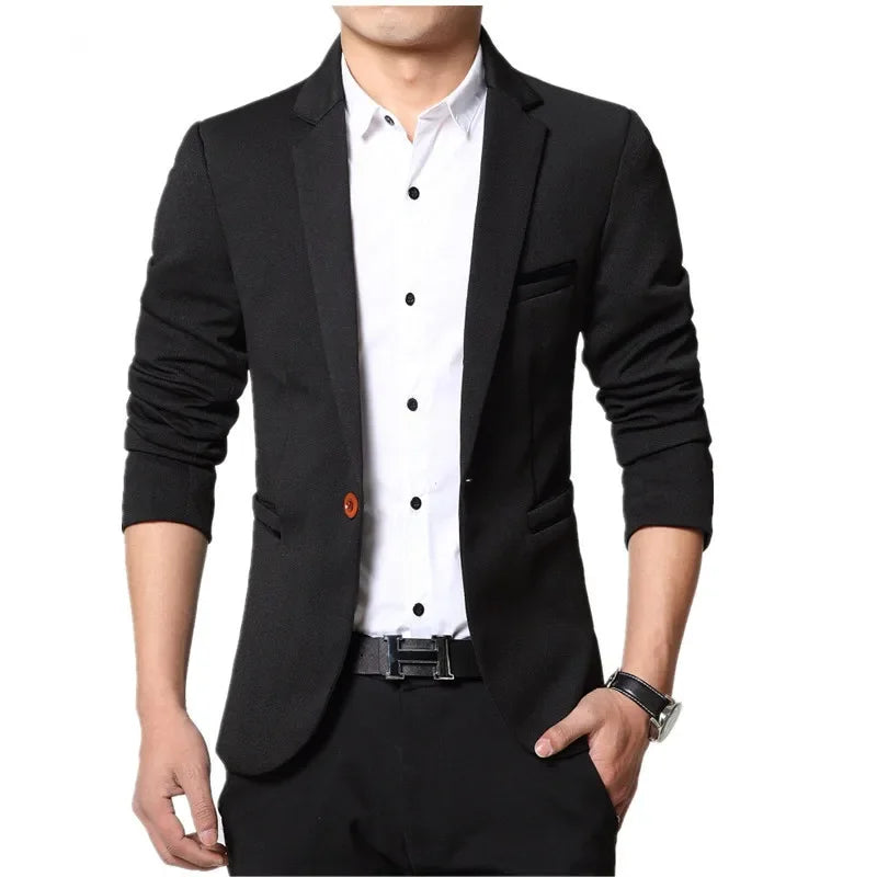 2025 New Fashion Spring  Autumn Casual Men Blazer Cotton Slim England Suit Blaser Masculino Male Jacket Blazer Men Size M-5XL