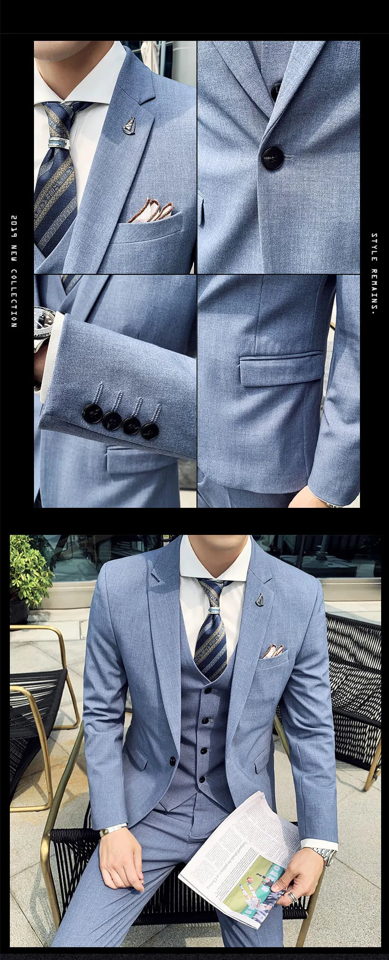 Men's 2025 Three-Piece Suit Set Casual Business Wedding Banquet Outfit Handsome M-4XL Stylish Combination with Vest And Trousers
