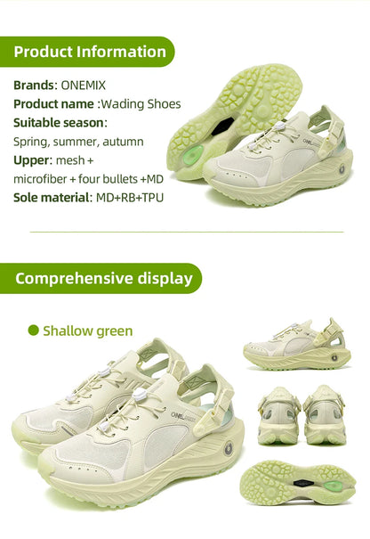Breathable Mesh Quick Dry Water Shoes Shock Absorb Anti Slip Rock Grain Light Hiking Sneakers Unisex Outdoor Camping