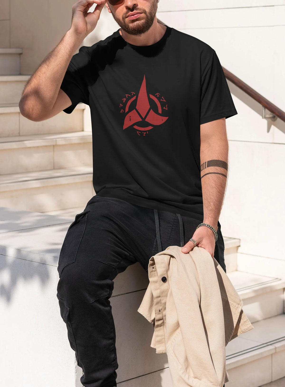 Star Trek Klingon Empire Men's Graphic Crew Neck Tee Street Casual Style Tops for Men and Women
