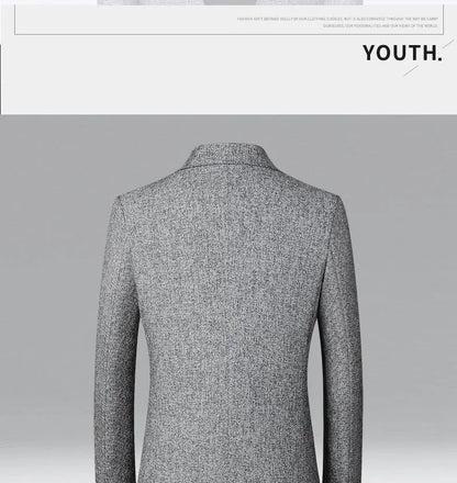 New Summer and Autumn Linen Thin Breathable and Sun-Protective Suit Jacket with Inner Lining, Slimming Middle-Aged Men's Suit