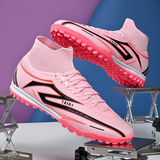 Kid Friendly TF Turf Soccer Boots Soft PU Fabric Rubber Non-slip Sole Abrasion Resistant For Campus Sports Activities