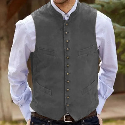 Men Vest Coffee Suede Velvet Single Button Waistcoat For Wedding Birthday Party Business Work Casual Daily Men Suit Vest