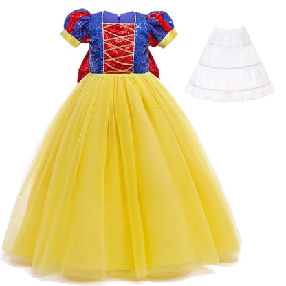 Girl Snow White Fancy Dress Kids Carnival Christmas Party Princess Costume Children Birthday Performance Clothes
