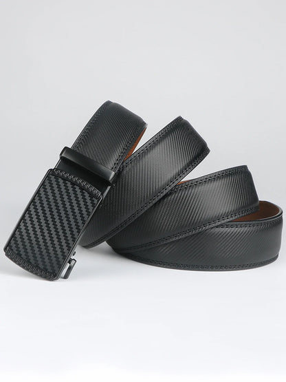 Genuine Leather Men's Ratchet Dress Belts | Adjustable Automatic Alloy Buckle - Business Style - Ideal Gift for Father's