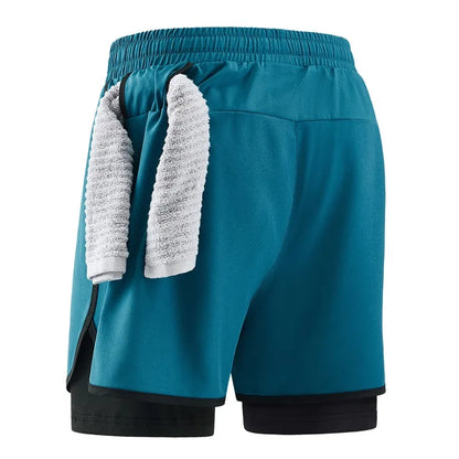 Men Running Shorts Gym Sports 2 in 1 Camo Quick Dry Workout Training Gym Fitness Jogging Short Sweatpants Summer Men Sportswear