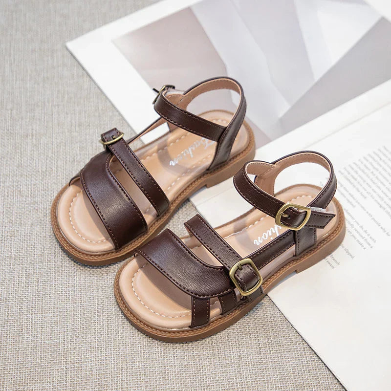 Children's Summer Sandals Hollow-out Woven Fashion Girls Beach Sandals Simple Fashion Kids Causal Flats Shoes Size 26-36