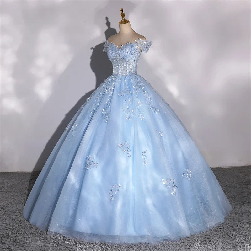 Shiny Party Dresses 15 Quinceanera Dresses Ball Gown Elegant Off Shoulder 15 Year Old Dress Customized Prom Gown Plus Size