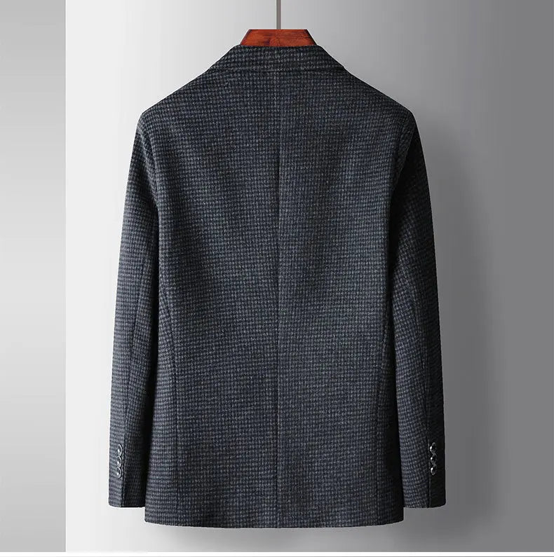 Autumn Winter New Fashion Men's Simple  Casual Business Trendy Loose Cotton Suit Blazers Male Houndstooth Coats Tops Clothes
