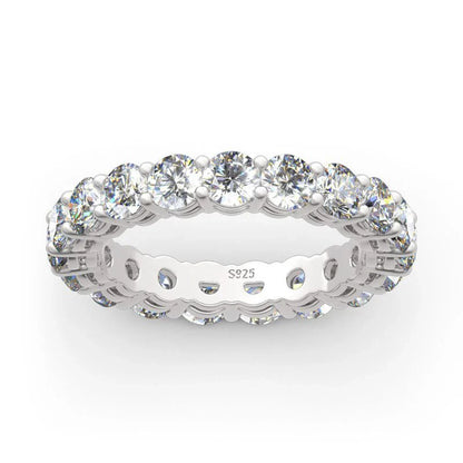 Personalized Moissanite Full Eternity Bands 925 Sterling Silver Ring For Women Girl Fine Jewelry 5mm 3mm D Moissanite Ring