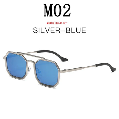 Metal Sunglasses For Men Vintage Square Sunglasses Women Trendy Luxe Fashion Sun Glasses Steampunk Shades Gafas De Sol Hombre