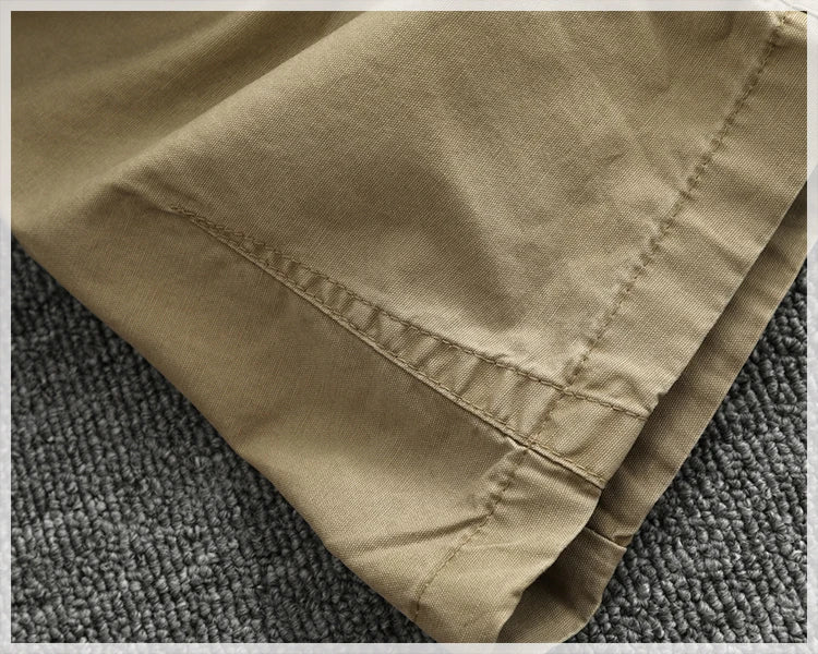 Summer thin casual pants men's straight straight tube loose conical overalls all cotton wash re-engraved purple mark daddy pants