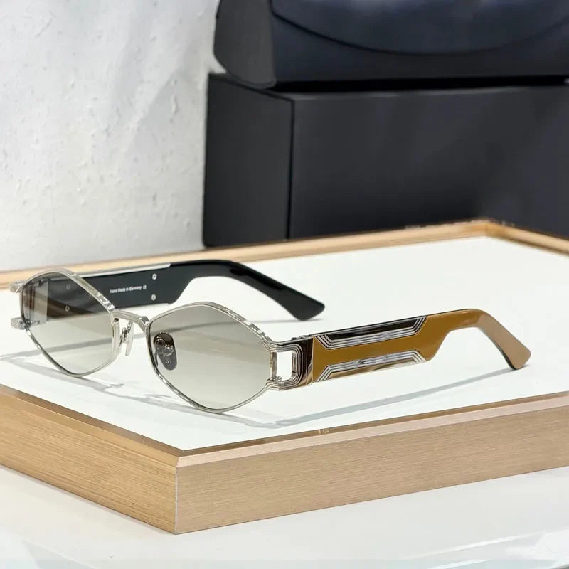 The Drive II Germany Sunglasses Irregular Oval Alloy Designer Acetate UV400 High Quality Fashion Street Classcial with Case