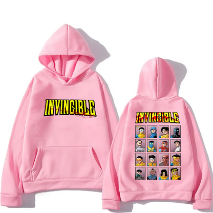 Invincible Mark Superhero Double Sided Printed hoodie Men Women's harajuku clothing Fleece Long Sleeve Anime hip hop streetwear