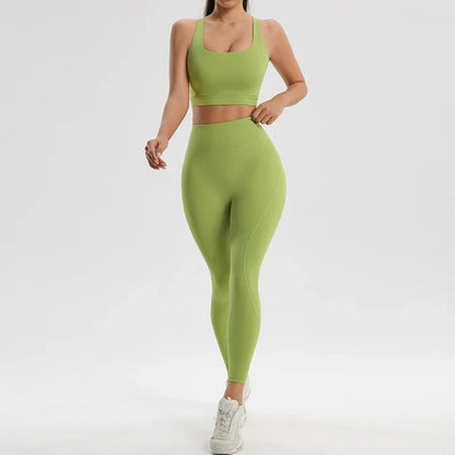 Women's Gym Two Piece Set Yoga Bra Underwear Tight Training Pants Bottom Pants Fitness Clothing Fitness Pants Set Exercise Set