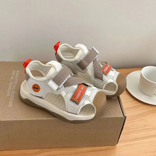Boys' Sandals Children's Toddler Shoes 1-12 Years Beige Children's Beach Sandals Black Versatile Casual Kids' Sports Sandals