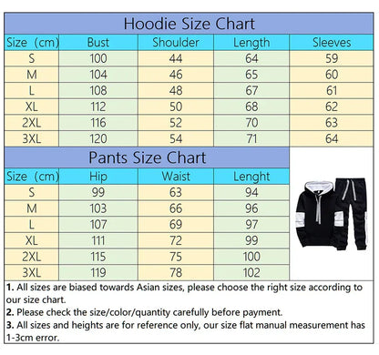 Autumn Winter Mens Tracksuit Print Casual Sweatshirts Sportswear Outdoors Sports Jogging Mens Clothing Single Piece Hoodie Pants
