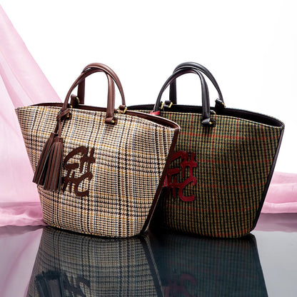 Women's Tote Bag 2025 New Retro Plaid Handbag Large Capacity Commuter Women's Bag