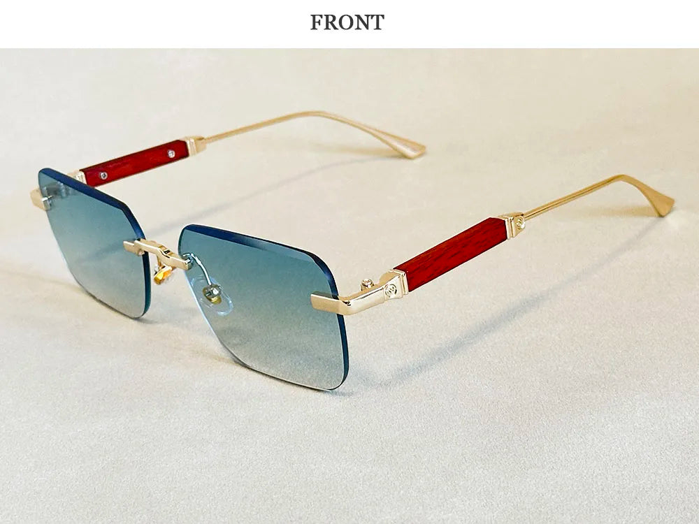 Vintage Square Sunglasses For Men Rimless Sunglasses Women Trendy Retro Fashion Glasses Gafas De Sol Hombre Lunette Soleil Femme