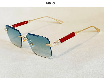 Vintage Square Sunglasses For Men Rimless Sunglasses Women Trendy Retro Fashion Glasses Gafas De Sol Hombre Lunette Soleil Femme