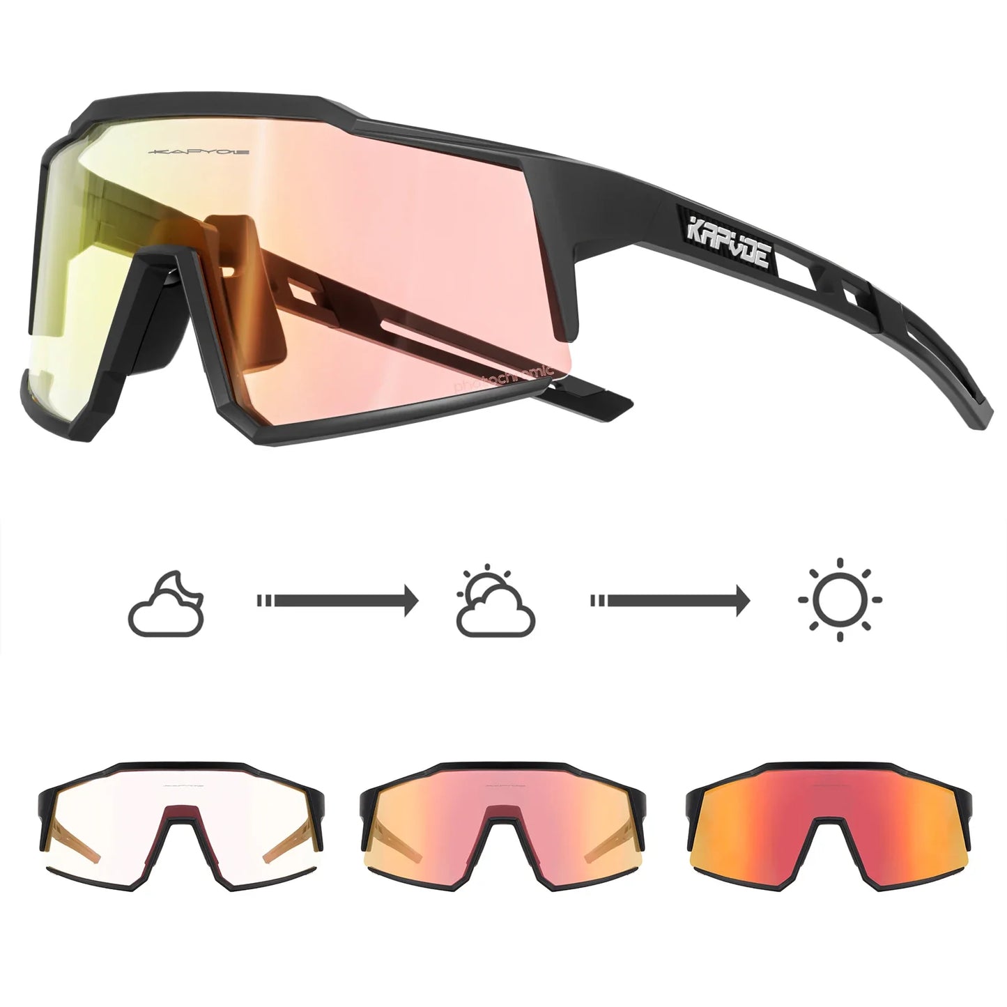 Photochromic Cycling Glasses UV400 MTB Clear Mountain Bike Transition Bicycle Sunglasses for Men Women Sports Eyewear