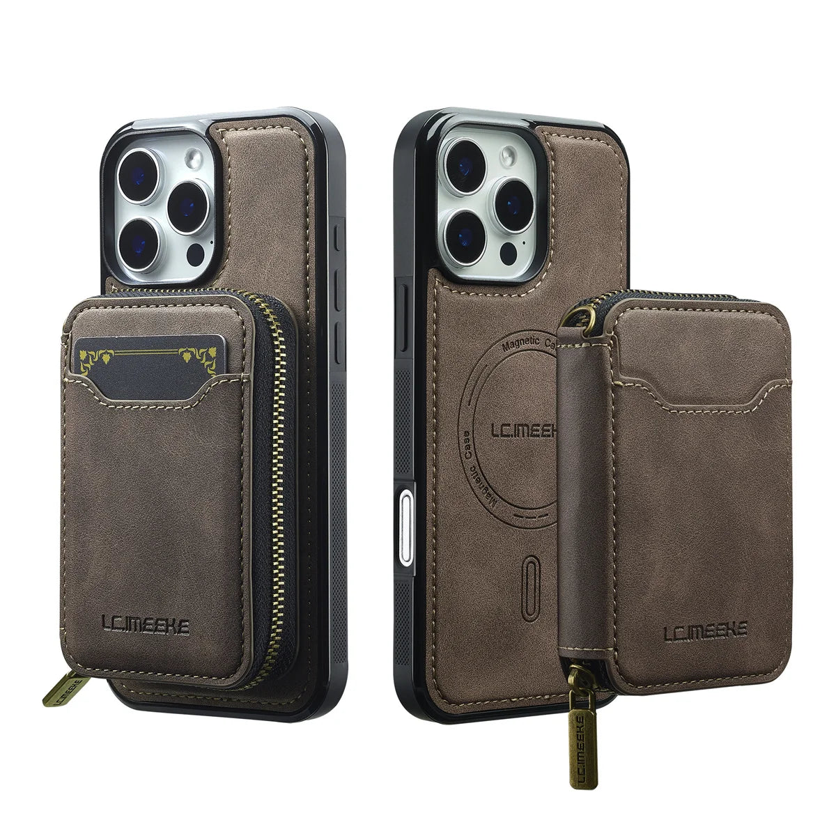 For Magsafe Magnetic Leather Phone Case for iPhone 16E 17 Air 16 15 Plus 14 13 12 11 Pro Max Wallet Card Holder Pocket Cover