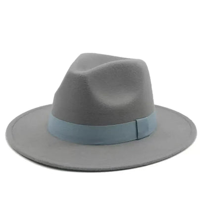 Fedora Hat Women Winter Hats for Women Ribbon Band Men's Hat Wide Brim Classic Beige Wedding Church Bowler New Cap chapeau femme