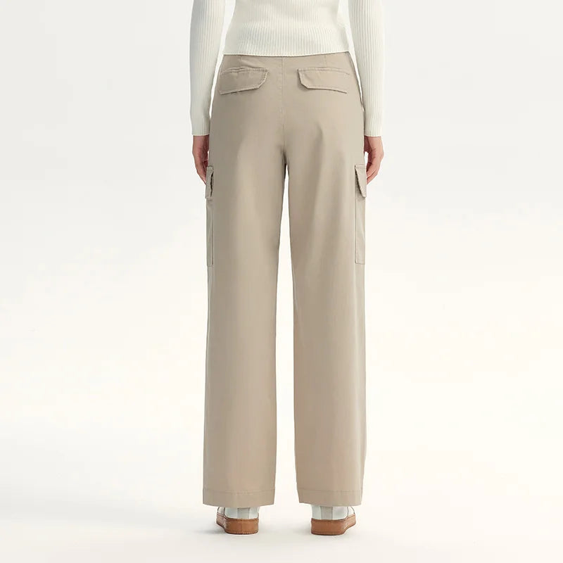 Women Pants Urban Workwear Cargo Wide Leg Loose Straight Casual Style Slim Street Daily Trousers 2026 Autumn