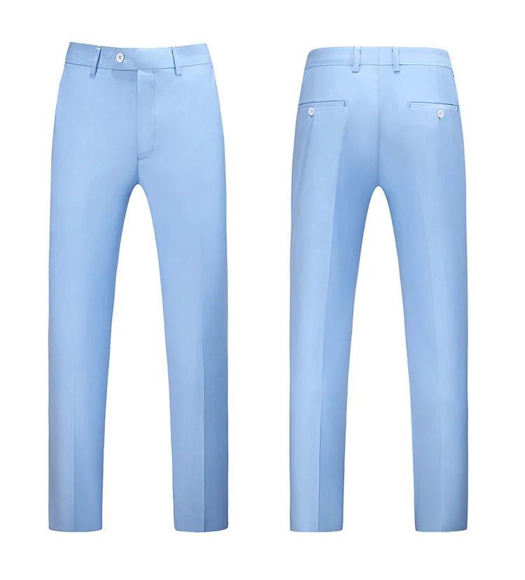 19 Color High Quality Men's Solid Color Slim Fit Suit Pants 2025 Fashion Formal Business Social Groom Wedding High End Trousers