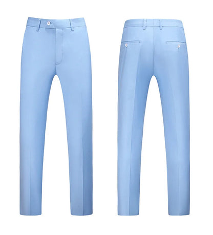 19 Color High Quality Men's Solid Color Slim Fit Suit Pants 2025 Fashion Formal Business Social Groom Wedding High End Trousers