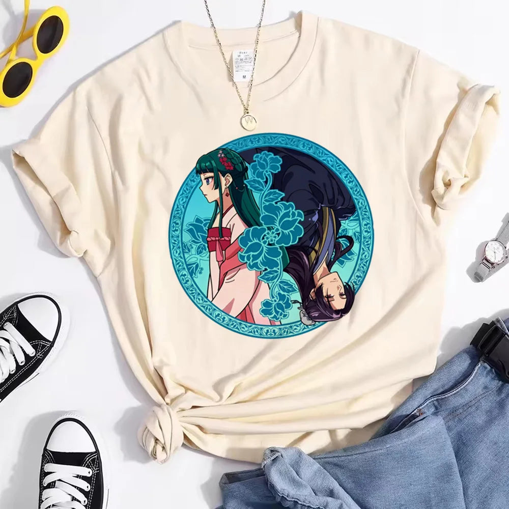 Apothecary Diaries top tees female anime harajuku  Comfortable Punk t shirt Classic hip hop Retro women aesthetic streetwear