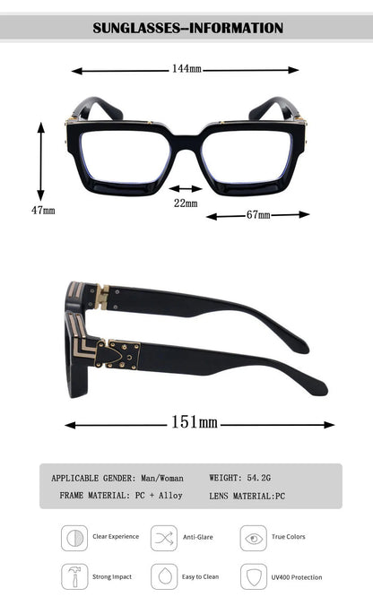 Senior Square Sunglass Men Vintage Millionaire Sunglasses Women Silver Retro Fashion Glasses Dropshipping Gafas De Sol Hombre