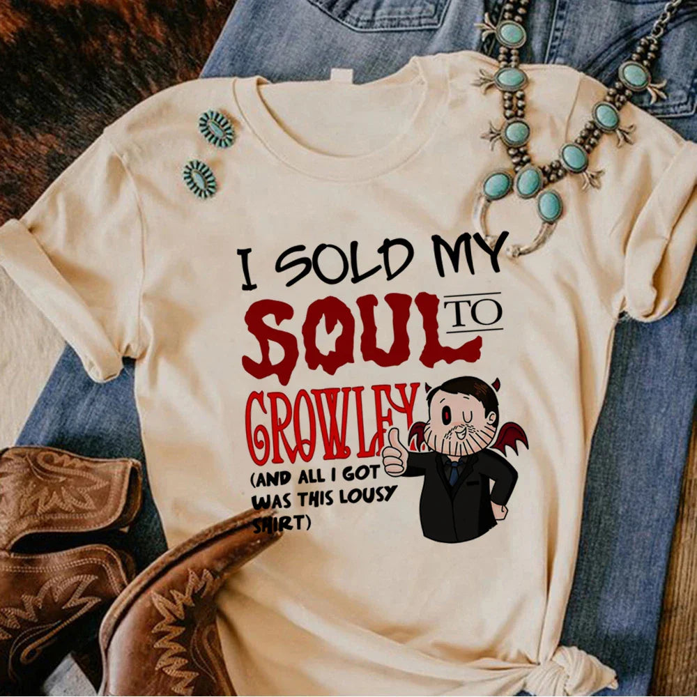 Good Omens t-shirts women manga graphic harajuku top girl funny graphic y2k clothes