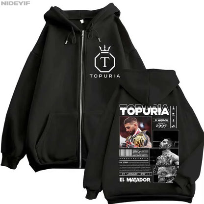 El Matador Ilia Topuria Hoodie Zipper Men Women Jacket Hiphop Streetwear Outfit Sweatshirt Tops TR6