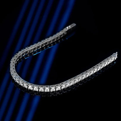 Real GRA Certified D Color 3mm 0.1CT Full Moissanite Tennis Bracelet For Women S925 Silver Diamond 14-23cm Link Bracelets