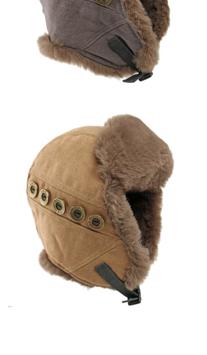 Russian Hat Thick Warm Winter Hat Men Women Windproof Ski Trapper Earflap Cap Faux Rabbit Fur Hat Male Female Bomber Hat