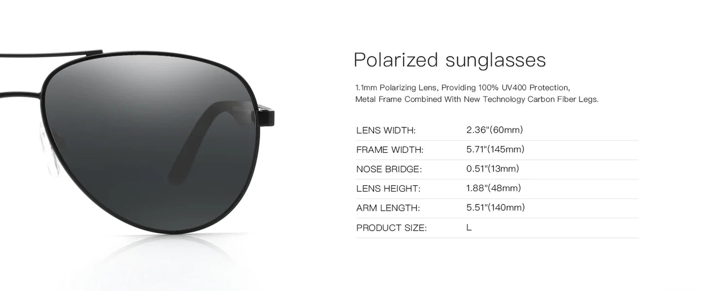 Hot Sale Carbon Fiber Polarized Sunglasses Pilot Shade for Men Uv Protection Fishing Driving Golf