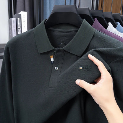 High Quality  Autumn and Winter Warm Men's Long Sleeved T-shirt, Semi High Neck Velvet Sweatshirt, Men's Base T-shirt