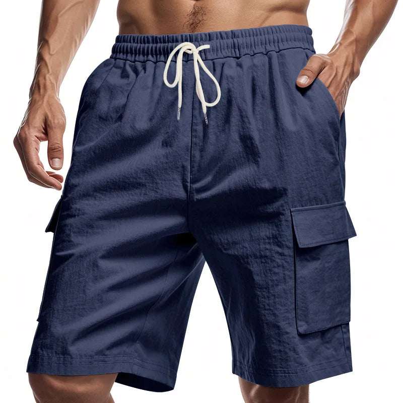 Casual Shorts Men Pants Men Sweatpants Joggers Fitness Clothing Multi-Pocket Work Shorts Relaxed-Fit Linen Pantaloncini Uomo