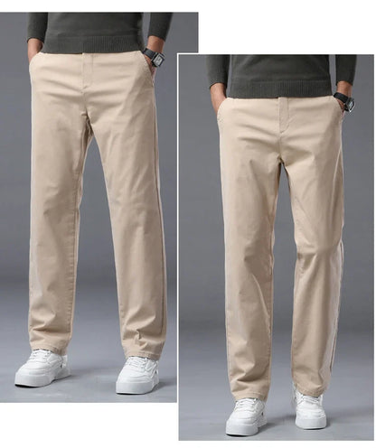 190 Cm Tall Men's Pants Summer Straight Chino Trouser Male Stretch Cotton Office Work Extra Long Leg Length 115 110cm Lengthed