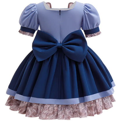 Girls Cosplay Zootopia 2 Police Officer Judy Bunny Dress For Kids Holiday Party Cute Dress With Accessories Fancy Set