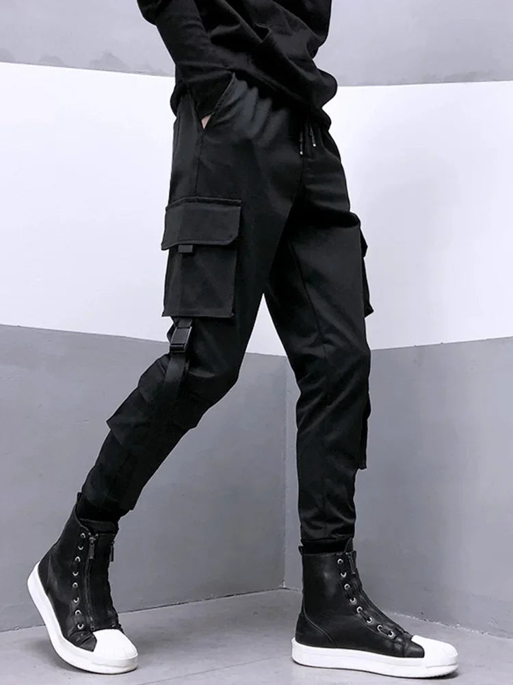 New 2025 Black Cargo Pants Men Summer Hip Hop Streetwear Harajuku Pockets Harem Trousers Joggers Pant Man and Women
