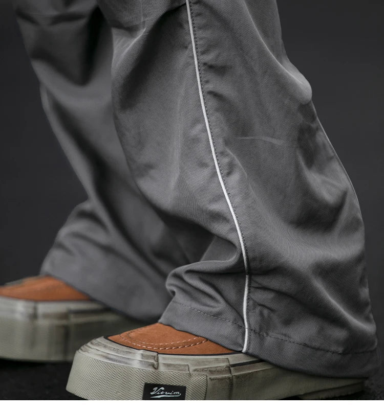 Korean Streetwear Waterproof Outdoor Utility Cargo Pants For Men Quick Dry Adjustable Hem Oversized Sport Casual Pants Trendy