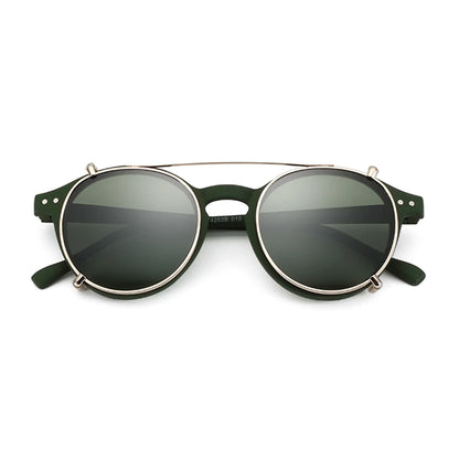 Steampunk Style Clip On Sunglasses for Men Women Anti Blue Light Glasses+Polarized Clip Fashion/Retro Computer Eyewear